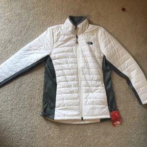 North face mashup parka white gray XL new